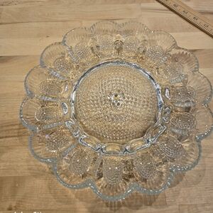 Vintage Indiana Glass Hobnail Deviled Egg Plate